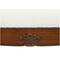 55" Cream Fabric Arm Bench with Brown Traditional Wood Turned Legs
